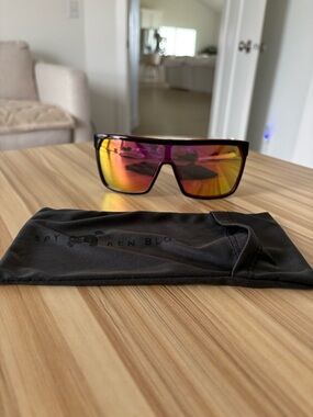 SPY Shield Sunglasses - Red, Orange, Purple Mirrored Lens
